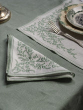 Borgo Delle Tovaglie Venaria Linen Napkin in Ivory and Sage