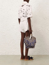 Zimmermann Ivory Mahon Embroidered Crop Shirt