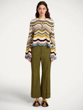La DoubleJ Green and Pink Chevron Crop Sweater