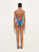 Pucci Turquoise and Blue Vivara Print Cross-Strap Swimsuit