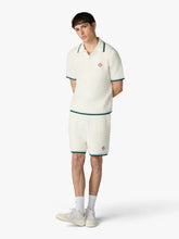 Casablanca White Bouclé Short Sleeve Polo Shirt