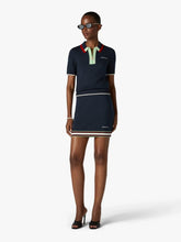 Casablanca Navy Merino Short Sleeve Polo Shirt