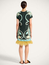 La DoubleJ Blooming Tulip Placée Dark Green Mini Swing Dress