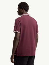 Moncler Burgundy Striped Trim Polo Shirt