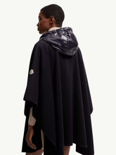 Moncler Dark Blue Padded Wool Blend Cape