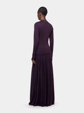 Rabanne Eggplant Wool Knit Maxi Skirt
