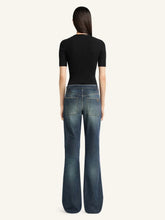 Courrèges Black Rib Knit Polo Top