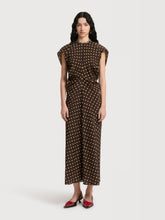 Marni Brown Polka Rhythm Silk Midi Dress