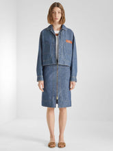 Fendi Blue Denim Zip-Front Midi Skirt