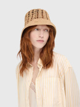 Borsalino Gold Jane Raffia Crochet Bucket Hat