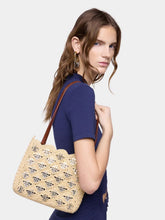 Rabanne Natural Raffia 1969 Metal Disc Tote Bag