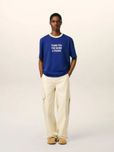 Ami Paris Royal Blue Printed Cotton T-Shirt