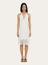 Ferragamo Mascarpone White Fringed Knit Dress