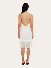 Ferragamo Mascarpone White Fringed Knit Dress