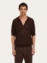 Ferragamo Espresso Brown Knitted Polo Shirt