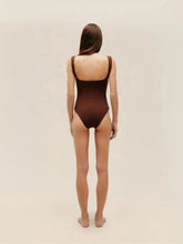 Haight Brown Gabi Crepe Straight Neck Swimsuit