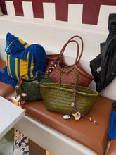 Dragon Diffusion Khaki Green Triple Jump Big Woven Leather Tote
