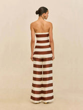 Cult Gaia Large Saddle Stripe Kaliluna Silk Wide-Leg Pants