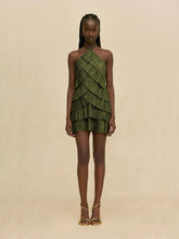 Cult Gaia Deep Pasture Arsha Plissé Mini Dress