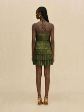 Cult Gaia Deep Pasture Arsha Plissé Mini Dress