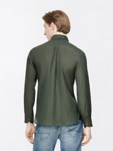 Tom Ford Green Wood Cotton Silk Washed Twill Military Shirt