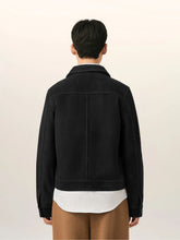 Ami Paris Black Goat Suede Leather Jacket