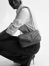 Saint Laurent Black Loulou Small Matelassé Lambskin Shoulder Bag