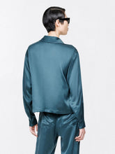 Tom Ford Teal Peach-Feel Silk Satin Polo