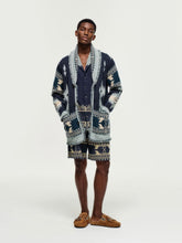 Alanui Arbour-Light Blue Icon Jacquard Cashmere Cardigan