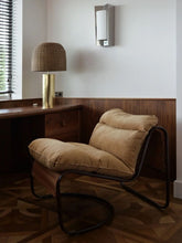 Honoré Camel Campo Corduroy Armchair with Glazed Brown Frame