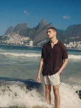 Frescobol Carioca Cacao Brown Pinto Crochet Cardigan