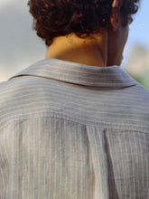 Frescobol Carioca Khaki Striped Linen Button-Up Shirt