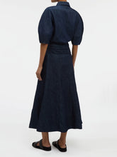 Gabriela Hearst Blue Denim Sansi Short Sleeve Collar Top