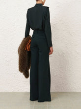 Zimmermann Bottle Green Valiant Wool Flare Pants