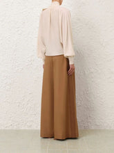 Zimmermann Cream Merino Tie Neck Sweater