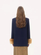 Valentino Garavani Navy Wool Tweed Caban Jacket