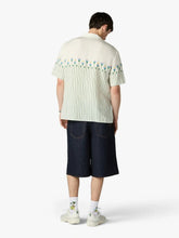 Casablanca Green Linen Floral Stripe Sporty Shirt