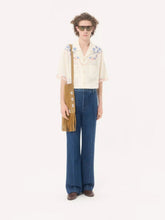 Valentino Garavani Latte San Gallo Linen Bowling Shirt