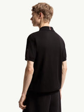 Moncler Black Logo Cotton Knit Polo