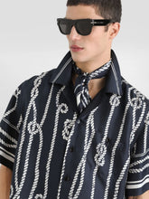 Dolce & Gabbana Blue Marina Print Silk Hawaii Shirt