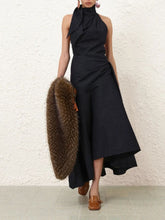 Zimmermann Night Sky Draped Denim Midi Dress