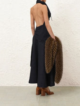 Zimmermann Night Sky Draped Denim Midi Dress