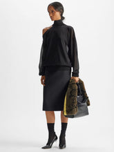 Fendi Black Silk Organza Cut-Out Turtleneck Jumper