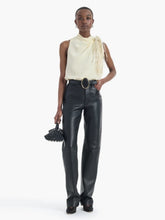 Altuzarra Black Mills Straight-Leg Lambskin Leather Trousers