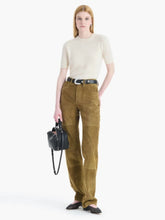 Altuzarra Green Mills Straight-Leg Suede Leather Trousers