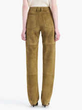 Altuzarra Green Mills Straight-Leg Suede Leather Trousers