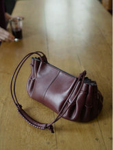 HEREU Burgundy Arta Mini Pleated Crossbody Bag