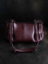 HEREU Burgundy Arta Mini Pleated Crossbody Bag
