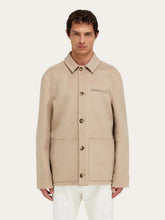 Ferragamo Light Beige Mélange Wool and Cashmere Blouson