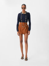 Versace Brown Nappa Plongé Leather Mini Skirt